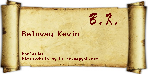 Belovay Kevin névjegykártya