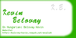 kevin belovay business card